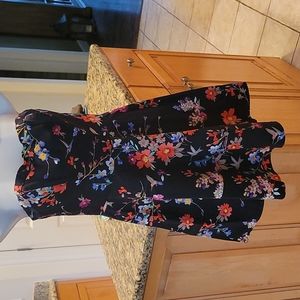 Express strapless mini dress floral with hummingbird design